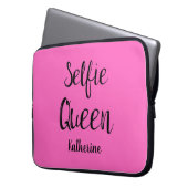 Selfie Queen Name Personalisiert Fuchsia Hot Pink Laptopschutzhülle (Vorderseite Links)