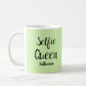 Selfie Queen Name Personalisiert Lime Green Kaffeetasse (Links)