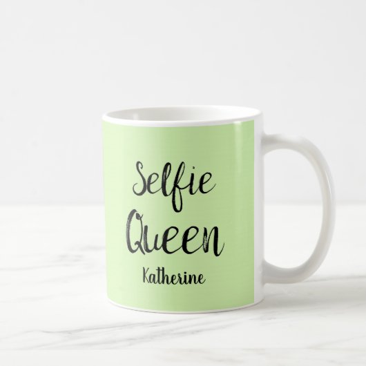 Selfie Queen Name Personalisiert Lime Green Kaffeetasse (Rechts)