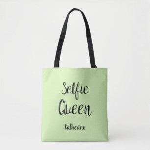 Selfie Queen Name Personalisiert Lime Green Tasche