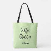 Selfie Queen Name Personalisiert Lime Green Tasche (Rückseite)