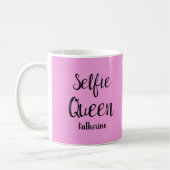 Selfie Queen Name Personalisiert Pink Kaffeetasse (Links)
