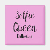 Selfie Queen Name Personalisiert Pink Magnet (Vorne)