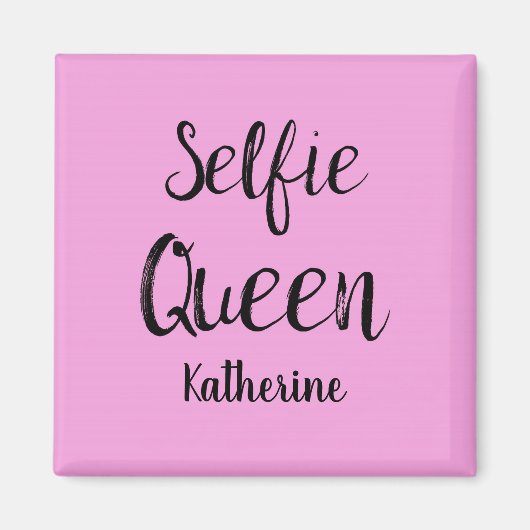 Selfie Queen Name Personalisiert Pink Magnet (Vorne)