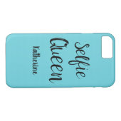 Selfie Queen Name Personalisiert Türkis Aquamarin  Case-Mate iPhone Hülle (Rückseite (Horizontal))