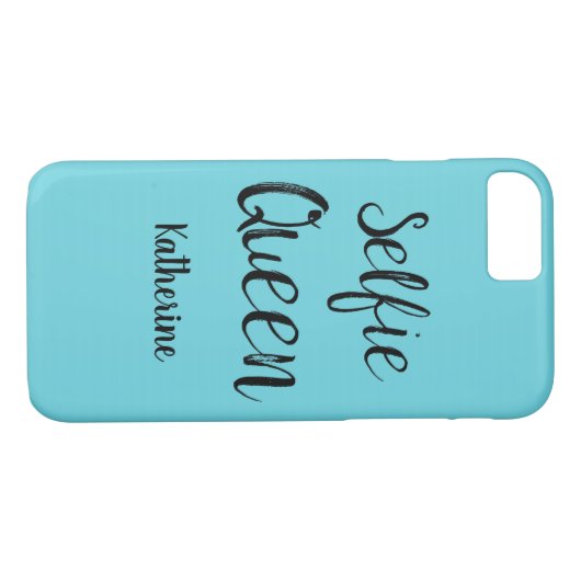 Selfie Queen Name Personalisiert Türkis Aquamarin  Case-Mate iPhone Hülle (Rückseite (Horizontal))