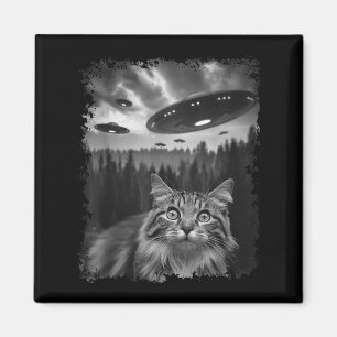 Selfie-selfie-Grafikkatze mit Bigfoot Sasquatch Al Magnet