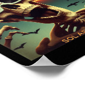 Selfie Skeleton Kids Mens Solar Eclipse 1 Poster (Ecke)