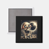 Selfie Skeleton Kids Mens Solar Eclipse 2 Magnet (Vorderseite/Rückseite)