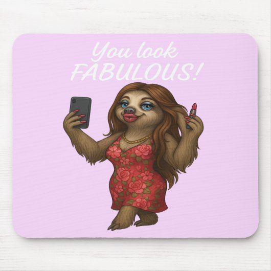 Selfie Sloth - Fantastisch in Flora Mousepad (Vorne)