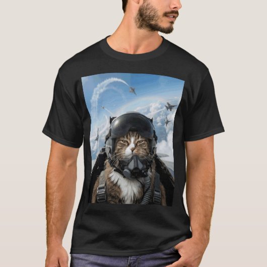 Selfie-Squad-Katze Lustiger Kampfjetpilot Meme-Kit T-Shirt (Vorderseite)