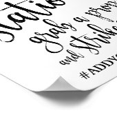 Selfie Station Black and White 8x10 Wedding Sign Poster (Ecke)