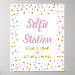 Selfie Station Grab a Prop Strip a Pose Signieren  Poster