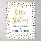 Selfie Station Grab a Prop & Strip a Pose Zeichen Poster (Vorne)