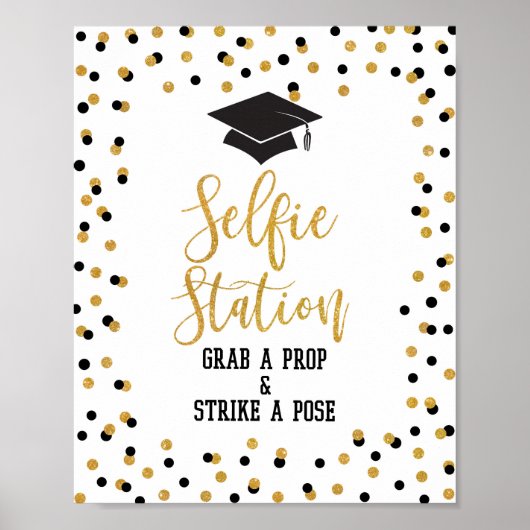 Selfie Station Graben Sie ein Prop-Abschluss-Zeich Poster (Vorne)