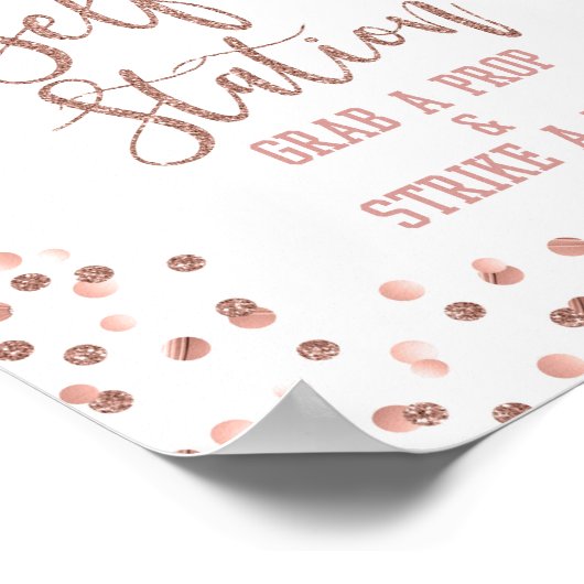 Selfie Station Graduation Party Signieren Rose Gol Poster (Ecke)