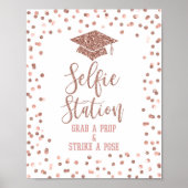 Selfie Station Graduation Party Signieren Rose Gol Poster (Vorne)