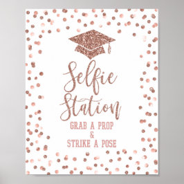 Selfie Station Graduation Party Signieren Rose Gol Poster