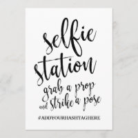 Selfie-Station Schwarz-Weiß günstiges Schild