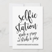 Selfie Station Schwarz-Weiß-Zeichen Einladung (Vorderseite)