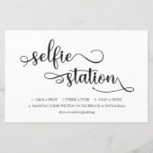 "Selfie Station" Schwarz-weißes trendy Wedding Sig (Vorderseite)