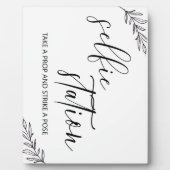 Selfie Station unterzeichnet Tabletop Plaque mit E Fotoplatte (Vorderseite)