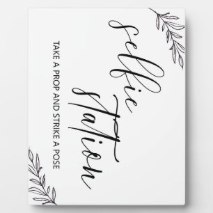 Selfie Station unterzeichnet Tabletop Plaque mit E Fotoplatte