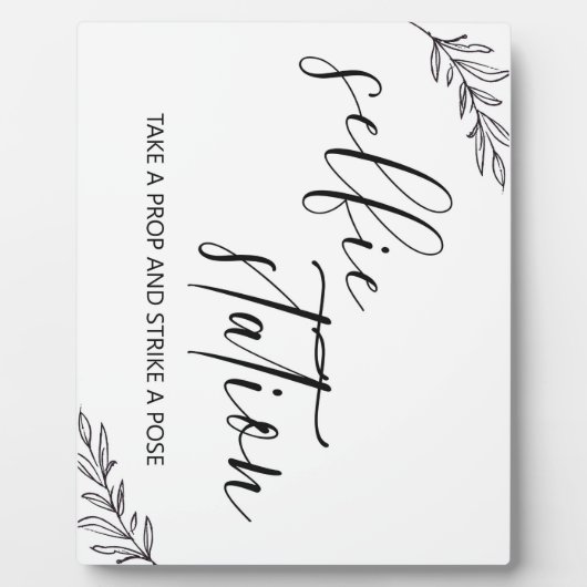 Selfie Station unterzeichnet Tabletop Plaque mit E Fotoplatte (Vorderseite)