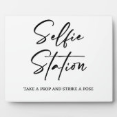 Selfie Station unterzeichnet Tabletop Plaque mit E Fotoplatte (Vorderseite)