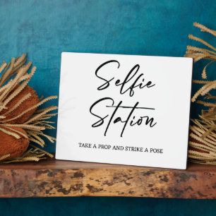 Selfie Station unterzeichnet Tabletop Plaque mit E Fotoplatte