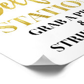 Selfie Station Wedding Sign Gold Black Confetti Poster (Ecke)