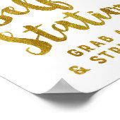 Selfie Station Wedding Sign Gold Confetti Poster (Ecke)