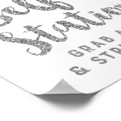 Selfie Station Wedding Sign Silver Confetti Poster (Ecke)