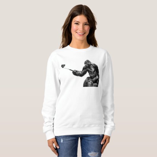 Selfie-Stock Frauen Sweatshirt (Vorne ganz)