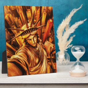Selfie-Style Statue of Liberty Ölbild  Fotoplatte