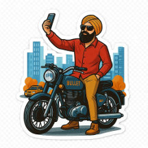 Selfie Swag auf Bullet – Punjabi Rider Vibes Stick