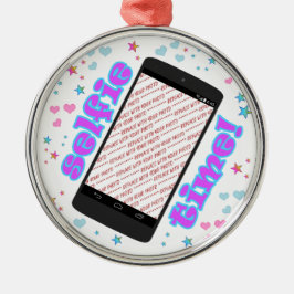 Selfie Time! Smart Phone Shape Foto Frame Silbernes Ornament