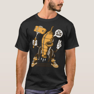 Selfie Vintager Retroraketenmond T-Shirt