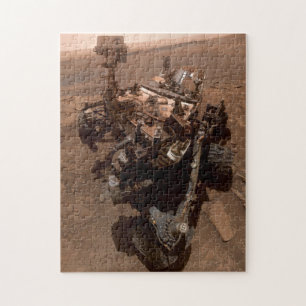 Selfie von Mars Curiosity - rote Marslandschaft Puzzle