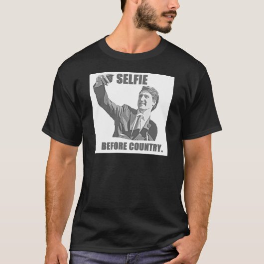 Selfie vor Land - Trudeau T-Shirt (Vorderseite)