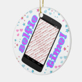 Selfie-Zeit! Smartphone-Form Foto-Rahmen Keramik Ornament (Links)