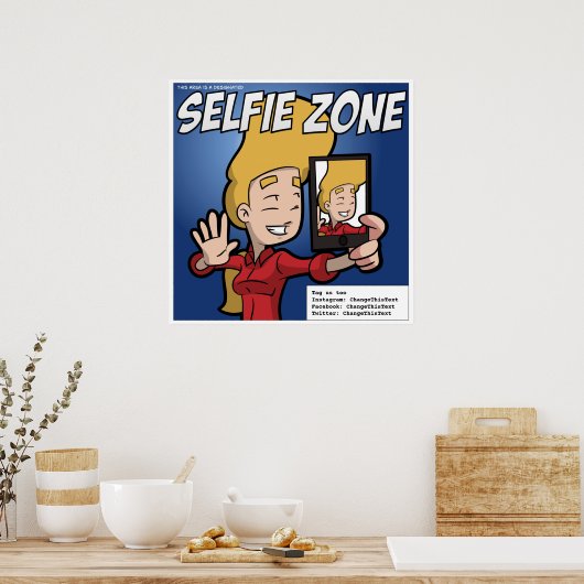 Selfie Zone Poster (anpassbar) (Küche)