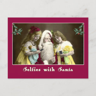 Selfies mit Santa Süße Weihnachtskarte Feiertagspostkarte