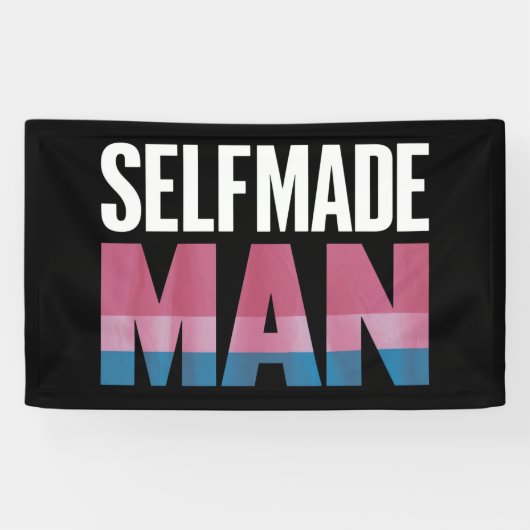 Selfmade Man Transgender Trans Pride Flag Transsex Banner (Horizontal)