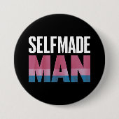 Selfmade Man Transgender Trans Pride Flag Transsex Button (Vorderseite)