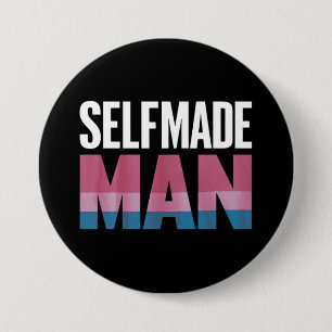 Selfmade Man Transgender Trans Pride Flag Transsex Button