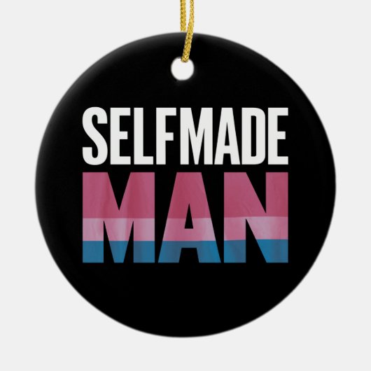 Selfmade Man Transgender Trans Pride Flag Transsex Keramik Ornament (Vorne)