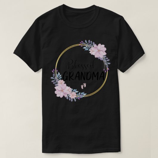 Selig als Oma Women Blume Decor Gr T-Shirt (Design vorne)
