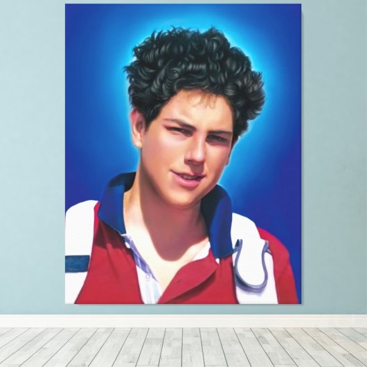 Selig Carlo Acutis, Beato Carlo, gesegnet Carlo Leinwanddruck (Insitu (Holzboden))