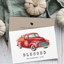 Selig Erntedank Red Truck Pumpkins Flat Card